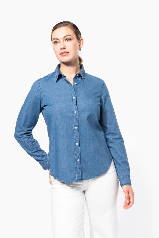 Chemise denim femme - Réf: K509 - Kariban - 100% coton, coupe cintrée mode_0