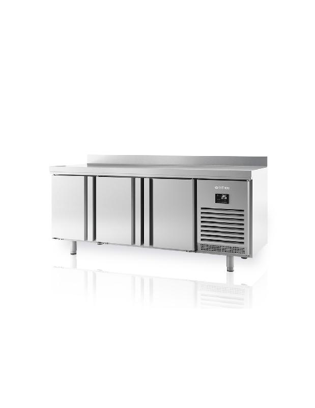 Desserte réfrigérée positive 3 portes adossée INFRICO BMPP2000II - groupe tropicalisé 40°C - tout inox AISI304 - contrôleur numérique tactile IP65_0