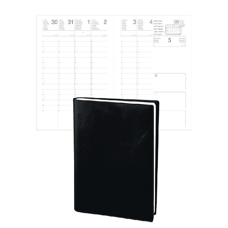 Exdi Agenda semainier Calliope - 16 x 24 cm  - Noir- Août 2024 à Juillet 2025_0