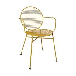 Now's Home - Lot 2 Fauteuils De Table D'interieur En Metal Jaune Madison - métal 3256390248226_0