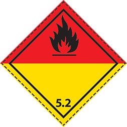 Plaque-étiquette de danger, 30×30 cm, acier galva, classe 5.2 - 46382_0