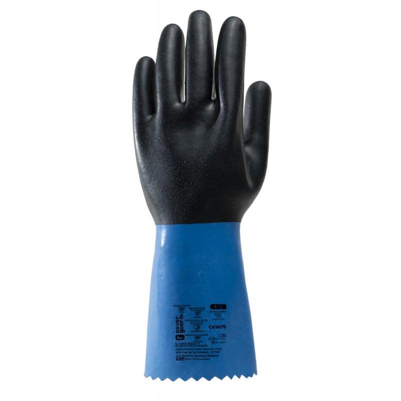 Gants EUROCHEM NE530, neoprene noir sur support coton, 0.90mm, 35cm - COVERGUARD | 1CHNE30_0