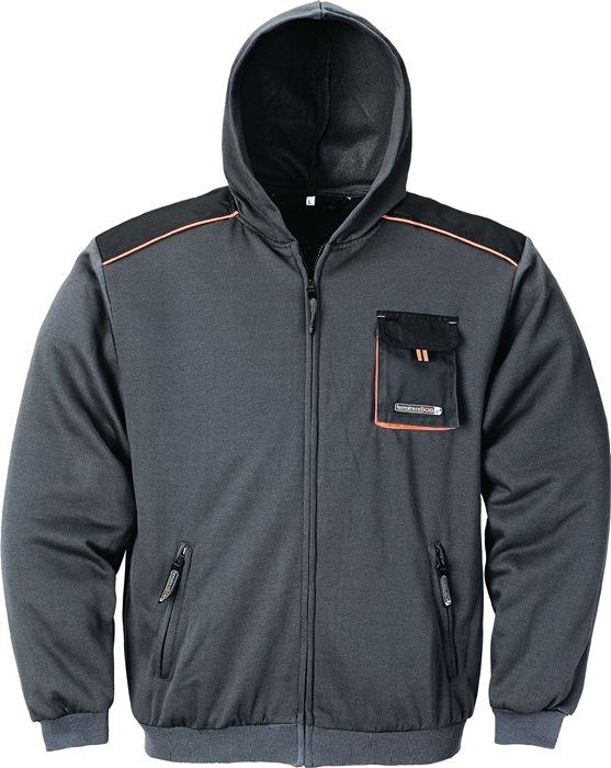 Veste en sweat pour hommes taille M gris foncé/noir/orange 100 % PES TERRATREND_0