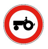 Panneau d'accès interdit aux véhicules agricoles à moteur - B9d_0