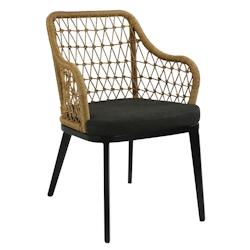 PROLOISIRS Milan fauteuil alu noir/wicker paille - aluminium 3700103100115_0