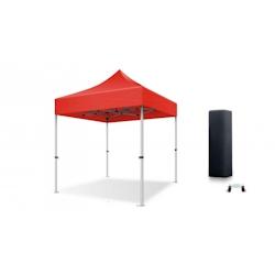 Xptent Tente Pliante 2X2 Structure Aluminium 45mm Toit 380g/m² Rouge qualité Pro - rouge aluminium TP4030022RO_0