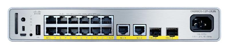 Cisco C9200CX-12P-2X2G-E commutateur réseau Géré Gigabit Ethernet (10/100/1000) Connexion Ethernet, supportant l'alimentation via ce port (PoE)_0