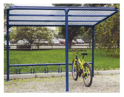 Abri vélo ouvert hiro / structure en acier / toiture en polycarbonate alvéolaire / pour 6 vélos_0