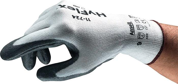 Gant de protection contre les coupures HyFlex® 11-724 taille 8 blanc/gris EN 388 catégorie EPI II support avec fil techn.Intercept avec PU 12 paire ANSELL_0