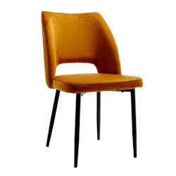 Mobiliara Chaises Sylvie velours ocre - Lot de 2 - jaune textile A06397/01_0