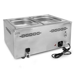 Romux® - Bain-marie professionnel 2 cuves de 1/1 GN avec robinet / Bain Marie pour l'hôtellerie, facile à nettoyer grâce à son robinet de vidange_0