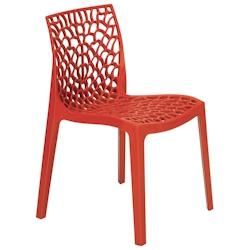 METRO PROFESSIONAL Chaise de terrasse Saphir, empilable, plastique, 56.5 x 55 x 81 cm, rouge - rouge plastique polypropylène 4337182212843_0