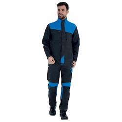 Lafont - Pantalon de travail avec poches genoux MUFFLER Gris Foncé / Bleu Azur Taille M - M gris 3609705763035_0
