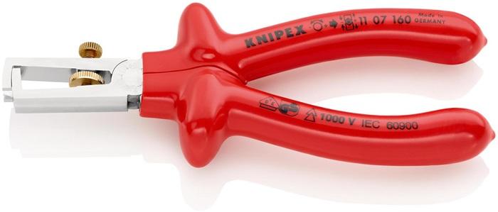 Pince à  dénuder longueur 160 mm VDE chromé isolé par immersion avec ressort ouverture KNIPEX_0