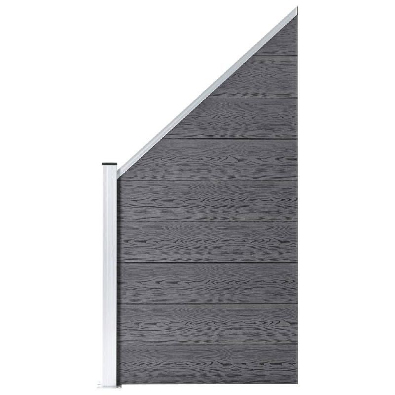 Vidaxl panneau de clôture wpc 95x(105-180) cm gris 49071_0