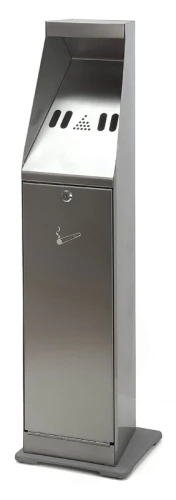 Cendrier sur pied Free Standing - acier thermolaqué ou inox avec liner 4,4L et fixation au sol_0