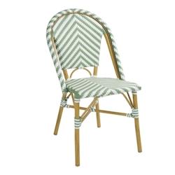 Chaises style parisien en rotin PE Bolero vert clair (lot de 2) - FU535_0