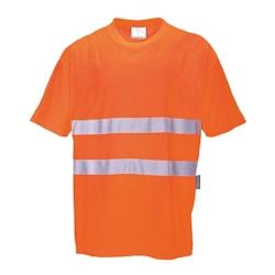 Portwest - Tee-shirt manches courtes en coton avec bandes réfléchissantes COMFORT HV Orange Taille M - M 5036108216673_0
