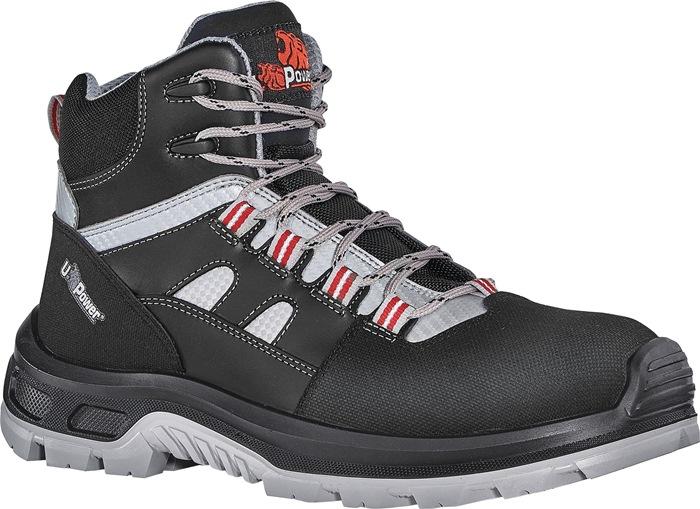 Botte de sécurité Cross taille 46 noir/gris/rouge S3 SRC EN ISO 20345 cuir velours/matériau mesh U.POWER_0