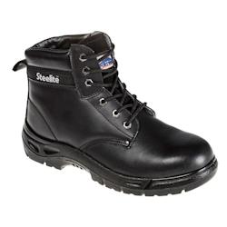 Portwest - Chaussures de sécurité montantes en cuir croute Steelite S3 Noir Taille 41 - 41 noir matière synthétique 5036108174935_0