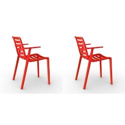 RESOL SLATKAT Fauteuil Intérieur, Extérieur Set 2 Rouge - rouge 21214_0