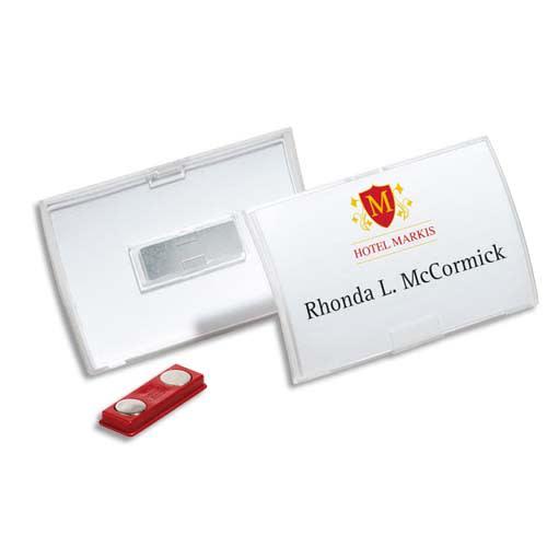 Durable boîte 10 badges à aimant click fold - l90 x h54 mm_0