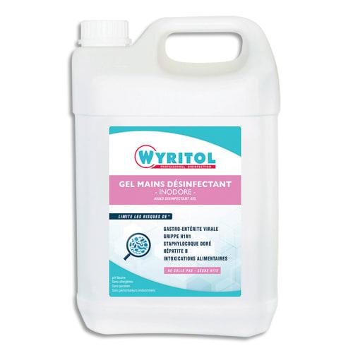 Wyritol bidon de 5 litres de gel hydro-alcoolique, pour les mains, sans parfum, sans colorant_0