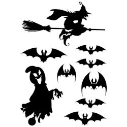 Deco-Vitres Vitrophanie silhouettes d'Halloween - 70 x 100 cm - noir HALL86_0