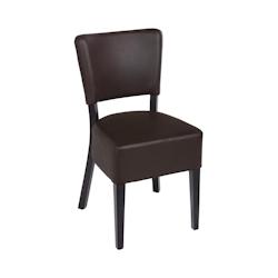 Venise chaise structure hêtre wengé assise et dossier tapissés coloris café - marron matière synthétique 157120M2WMOK_0