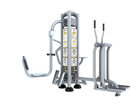 Appareil de fitness extérieur  -  leg press + vélo + patineur  -  thj-d05+d06+d22_0