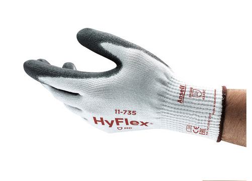 Gants tricotés hyflex 11735 enduit polyuréthane blanc/noir t8 - ANSELL - 11735t8 - 690062_0
