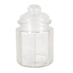 Aulica petit pot en verre avec couvercle hexagonal x6 - 3701503002153_0