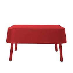 RESOL BOB Table De Repose-Pieds Intérieure, Extérieure 57x57 Rouge - rouge multi-matériau 02409_0