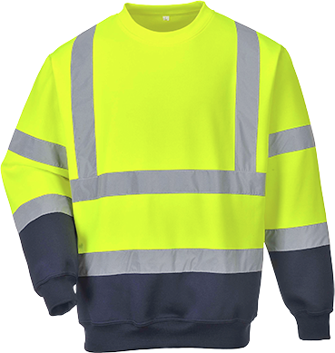 Sweat-shirt haute-visibilité jaune marine b306, m_0