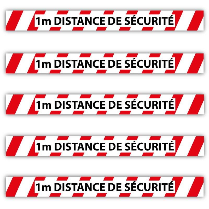 5 x Adhésifs 1M Distance sécurité anti-dérapants pour sol_0