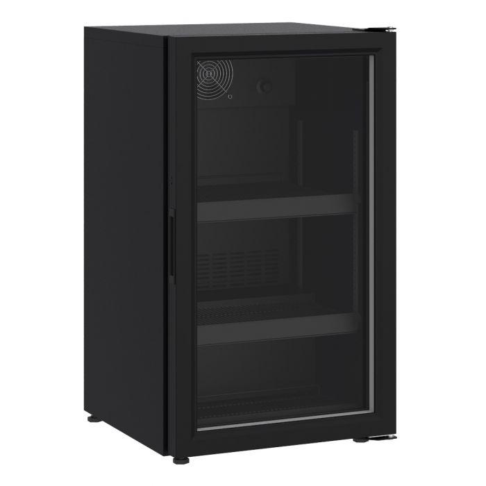 Armoire réfrigérateur professionnelle noir une porte vitrée 136 litres - 7464.0015_0