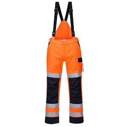 Portwest - Pantalon de pluie Modaflame arc électrique HV Orange / Bleu Marine Taille L - L 5036108330546_0