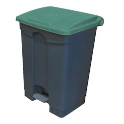 CAMBRO - wbfc68lbase-180 - corbeille à papier 68l avec bouton et couvercle - 63,5 x 47,6 x 38,1 cm - base grise et couvercle vert - gris plastique wb_0