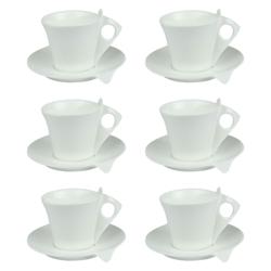 Coffret de 6 tasses et sous tasses Libra 10 cl -  Blanc  Porcelaine Table Passion - blanc porcelaine 3106232720123_0