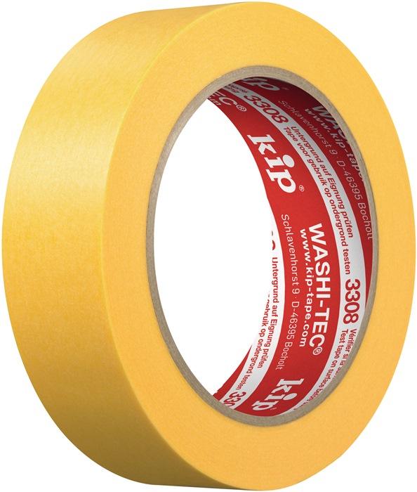 Ruban de recouvrement 3308 WASHI-TEC® Premium Plus Goldkrepp® lisse jaune longueur 50 m largeur 48 mm rouleau KIP_0