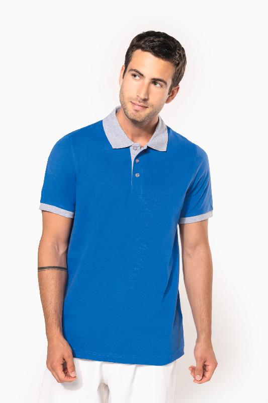 Polo piqué bicolore homme -  Réf: K258_0