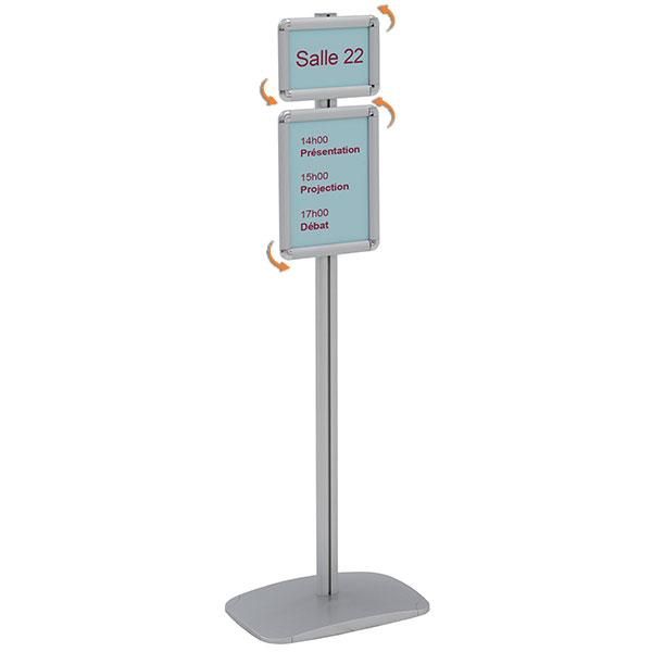 Porte-affiches cadro-clic® a4 + a5 sur pied h 133 cm - réf.214016_0