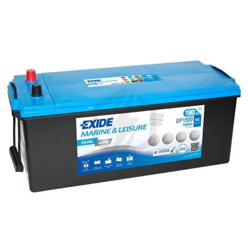 Batterie exide DUAL AGM MARINE EP1500 12v 180ah_0