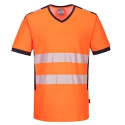 Portwest - Tee-shirt manches courtes avec col en V PW3 HV Orange / Noir Taille S - S 5036108349739_0