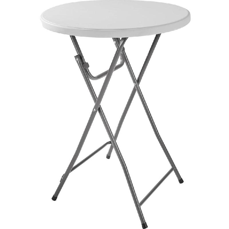 TABLE MANGE DEBOUT PLIANT RABATTABLE PRATIQUE DIAMÈTRE 80 CM BLANC 2008197_0