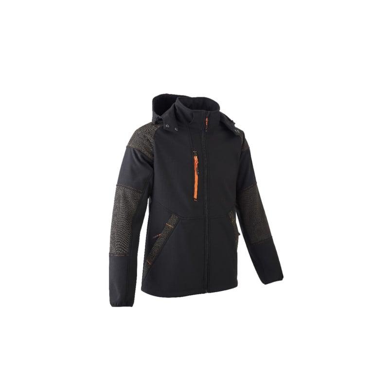 Veste Softshell - YUKI II - Ripstop 94% PES/6% EA + TPU membrane + Polaire - 350g/m2 - Noir/Citrouille - COVERGUARD | 5YKY310_0