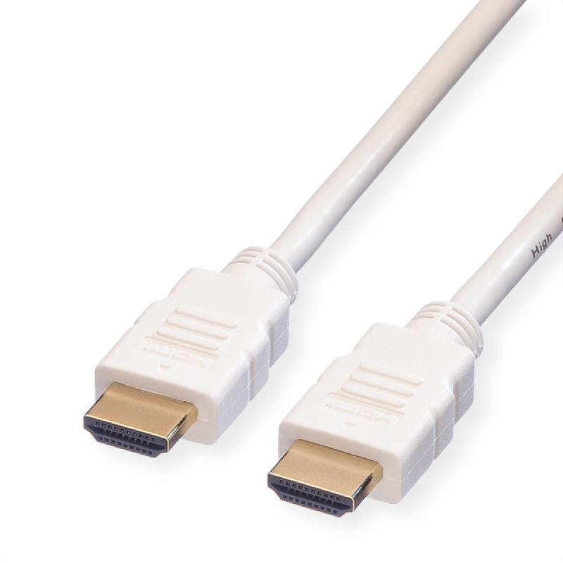 ROLINE Câble HDMI High Speed avec Ethernet, blanc, 2 m_0