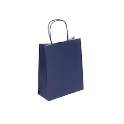 Sac boutique poignées torsadées BLEU NAVY 18+8x22cm par 300 - Gimex - bleu 3700481686867_0