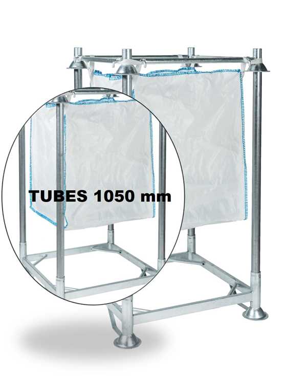 Support de conteneurs souples avec 4 tubes de gerbage longueur 1050 mm - MB11-C/TUBE1050_0