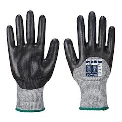 Portwest - Gants anti coupures de niveau D avec enduit mousse nitrile 3 quarts Noir Taille 9 - 5036146009923_0